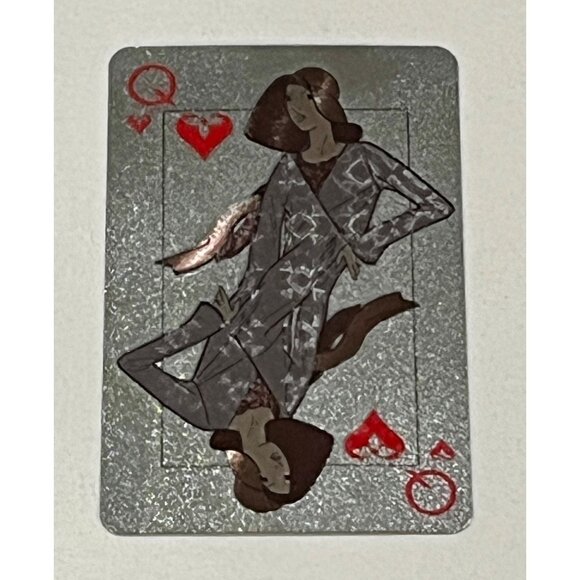 Louis Vuitton Queen Of Hearts Silver DAMIER Playing Card - Picture 3 of 5